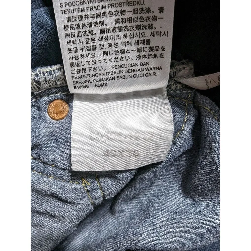 Levi's 501 Button Fly Distressed Jeans Men's Size 42x30 Blue